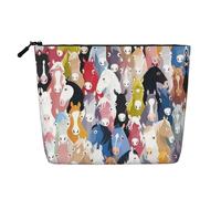 JBYJBX Colourful Cartoon Horses Print Makeup Bag Waterproof Travel Cosmetic Tote Zippered Pouch For Women Toiletry Bag, Black, One Size