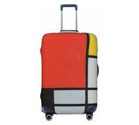 JBYJBX Composition In Red Yellow Blue And Black Print Suitcase Cover Luggage Protector Washable Elastic Fashionable Travel Gear Cover, Black, XL