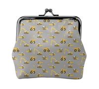 Jbyjbx Construction Trucks Print Compact Coin Purse Cute Small Zipper Wallet With Kiss Lock For Daily Use And Gifts