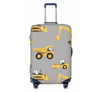 JBYJBX Construction Trucks Print Suitcase Cover Luggage Protector Washable Elastic Fashionable Travel Gear Cover, Black, XL