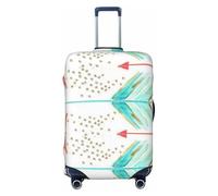 JBYJBX Coral And Teal Arrows Print Suitcase Cover Luggage Protector Washable Elastic Fashionable Travel Gear Cover, Black, Small