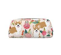 JBYJBX Corgi Floral Flowers Spring Garden Print Pencil Case Bag Spacious And Stylish Zipper Pencil Pouch Office Use Pencil Bags
