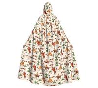 JBYJBX Cowboy Ride Horse Print Halloween Cosplay Medieval Festivals For Unisex Full Length Cloak With Hat Hooded