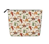 JBYJBX Cowboy Ride Horse Print Makeup Bag Waterproof Travel Cosmetic Tote Zippered Pouch For Women Toiletry Bag, Black, One Size