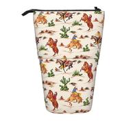 JBYJBX Cowboy Ride Horse Print Pencil Case Multipurpose Telescopic Pencil Case Organizer, Stationery Storage Bag, Black, One Size