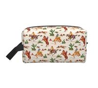 JBYJBX Cowboy Ride Horse Print Travel Storage Bag Capacity Zippered For Toiletries Cosmetics Daily Essentials, White, One Size, White, One Size