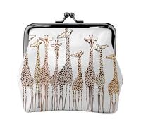 Jbyjbx Cute Cartoon Funny Giraffes Print Compact Coin Purse Cute Small Zipper Wallet With Kiss Lock For Daily Use And Gifts