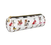 JBYJBX Cute Chihuahua Pug Pattern Print Leather Pencil Case Pouch - Slim & Cute Pencil Cases For Adults, Men And Women