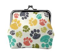Jbyjbx Cute Colorful Dog Paw Print Compact Coin Purse Cute Small Zipper Wallet With Kiss Lock For Daily Use And Gifts