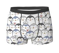 JBYJBX Cute Penguin Print Men'S Boxer Briefs Soft Comfortable Underwear Trunks, Stretch Mens Boxer Shorts, Black, Large