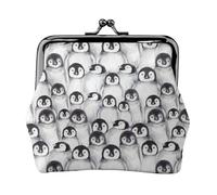Jbyjbx Cute Penguins Sketch Print Compact Coin Purse Cute Small Zipper Wallet With Kiss Lock For Daily Use And Gifts