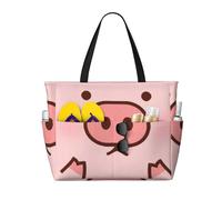 JBYJBX Cute Pig Print Beach Tote Large Capacity Travel Bag Waterproof Sandproof And Lightweight