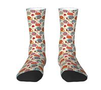 JBYJBX Cute Snail Print Classic Adult Socks Friendship Socks Men Women'S Funny Socks Teens Boys Girls, White, One size