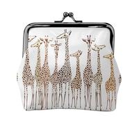 Jbyjbx Cute Wild Cartoon Giraffes Print Compact Coin Purse Cute Small Zipper Wallet With Kiss Lock For Daily Use And Gifts