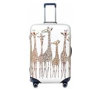 JBYJBX Cute Wild Cartoon Giraffes Print Suitcase Cover Luggage Protector Washable Elastic Fashionable Travel Gear Cover, Black, Large