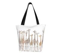 JBYJBX Cute Wild Cartoon Giraffes Print Trendy Lightweight Shoulder Tote Bag Travel Beach Work Commuting Multiple Occasions