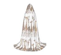 JBYJBX Cute Wild Cartoon Giraffes Print Unisex Hooded Cloak Halloween Cosplay Costume Christmas Carnival Party Wear Cape
