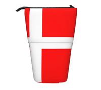 JBYJBX Denmark Danish Flag Print Pencil Case Multipurpose Telescopic Pencil Case Organizer, Stationery Storage Bag, Black, One Size