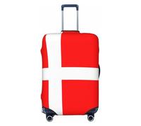JBYJBX Denmark Danish Flag Print Suitcase Cover Luggage Protector Washable Elastic Fashionable Travel Gear Cover, Black, X-Large