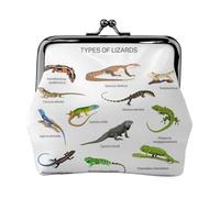 Jbyjbx Different Types Of Lizard Print Compact Coin Purse Cute Small Zipper Wallet With Kiss Lock For Daily Use And Gifts