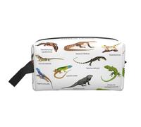 JBYJBX Different Types Of Lizard Print Travel Storage Bag Capacity Zippered For Toiletries Cosmetics Daily Essentials, White, One Size, White, One Size
