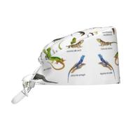 JBYJBX Different Types of Lizard Print Working Cap Nurse Caps Scrub Unisex Medical Hats Chef Sanitary Beauty Hat Black, Black, One size