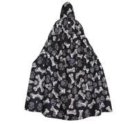 JBYJBX Dog Puppy Paw Print Full-Length Hooded Cloak 190cm Adult Costume Halloween Cosplay Carnival Parties