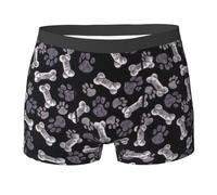 JBYJBX Dog Puppy Paw Print Men'S Boxer Briefs Soft Comfortable Underwear Trunks, Stretch Mens Boxer Shorts, Black, S