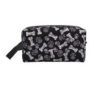 JBYJBX Dog Puppy Paw Print Travel Storage Bag Capacity Zippered For Toiletries Cosmetics Daily Essentials, White, One Size, White, One Size