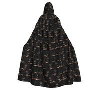 JBYJBX Dogs Print Halloween Cosplay Medieval Festivals For Unisex Full Length Cloak With Hat Hooded