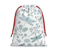 JBYJBX Dragonfly Flower Print Convenience Drawstring Gift Multipurpose Pouches Daily Storage Travel Essentials