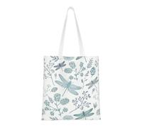 JBYJBX Dragonfly Flower Print Large Capacity Bag Reusable Bags Lightweight Work Gym Travel Beach Daily Commutes