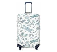 JBYJBX Dragonfly Flower Print Suitcase Cover Luggage Protector Washable Elastic Fashionable Travel Gear Cover, Black, XL