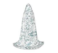 JBYJBX Dragonfly Flower Print Unisex Hooded Cloak Halloween Cosplay Costume Christmas Carnival Party Wear Cape