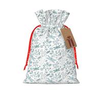 JBYJBX Dragonfly Flower Printing Christmas Drawstring Gift Bags Holiday Sack For Xmas Party Favor Filler Present