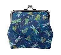 Jbyjbx Dragonfly Print Compact Coin Purse Cute Small Zipper Wallet With Kiss Lock For Daily Use And Gifts