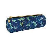 JBYJBX Dragonfly Print Leather Pencil Case Pouch - Slim & Cute Pencil Cases For Adults, Men And Women