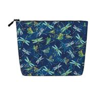 JBYJBX Dragonfly Print Makeup Bag Waterproof Travel Cosmetic Tote Zippered Pouch For Women Toiletry Bag, Black, One Size