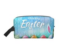 JBYJBX Easter Egg Bunny Grass Wooden Print Travel Storage Bag Capacity Zippered For Toiletries Cosmetics Daily Essentials, White, One Size, White, One Size