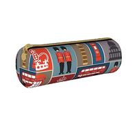 JBYJBX England Symbols Print Leather Pencil Case Pouch - Slim & Cute Pencil Cases For Adults, Men And Women