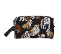 JBYJBX English Bulldog Print Travel Storage Bag Capacity Zippered For Toiletries Cosmetics Daily Essentials, White, One Size, White, One Size, White, One Size