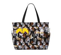 JBYJBX English Bulldogs Print Beach Tote Large Capacity Travel Bag Waterproof Sandproof And Lightweight