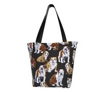 JBYJBX English Bulldogs Print Trendy Lightweight Shoulder Tote Bag Travel Beach Work Commuting Multiple Occasions