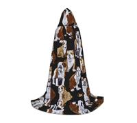 JBYJBX English Bulldogs Print Unisex Hooded Cloak Halloween Cosplay Costume Christmas Carnival Party Wear Cape