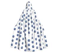 JBYJBX Evil Eyes Print Halloween Cosplay Medieval Festivals For Unisex Full Length Cloak With Hat Hooded