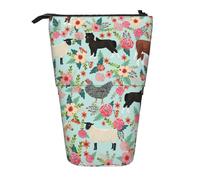 JBYJBX Farm Animal Print Pencil Case Multipurpose Telescopic Pencil Case Organizer, Stationery Storage Bag, Black, One Size