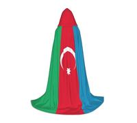 JBYJBX Flag Of Azerbaijan Print Unisex Hooded Cloak Halloween Cosplay Costume Christmas Carnival Party Wear Cape