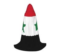 JBYJBX Flag Of The Syrian Arab Republic Print Unisex Hooded Cloak Halloween Cosplay Costume Christmas Carnival Party Wear Cape