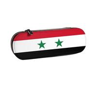 JBYJBX Flag Of The Syrian Arab Republic Print Versatile Leather Pencil Case â€“ Compact Leather Pouchpencil Pouch For Women, Men