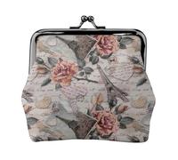 Jbyjbx Flower Paris Eiffel Tower Print Compact Coin Purse Cute Small Zipper Wallet With Kiss Lock For Daily Use And Gifts